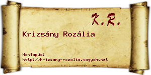 Krizsány Rozália névjegykártya