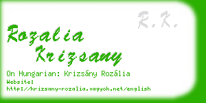 rozalia krizsany business card