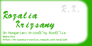 rozalia krizsany business card